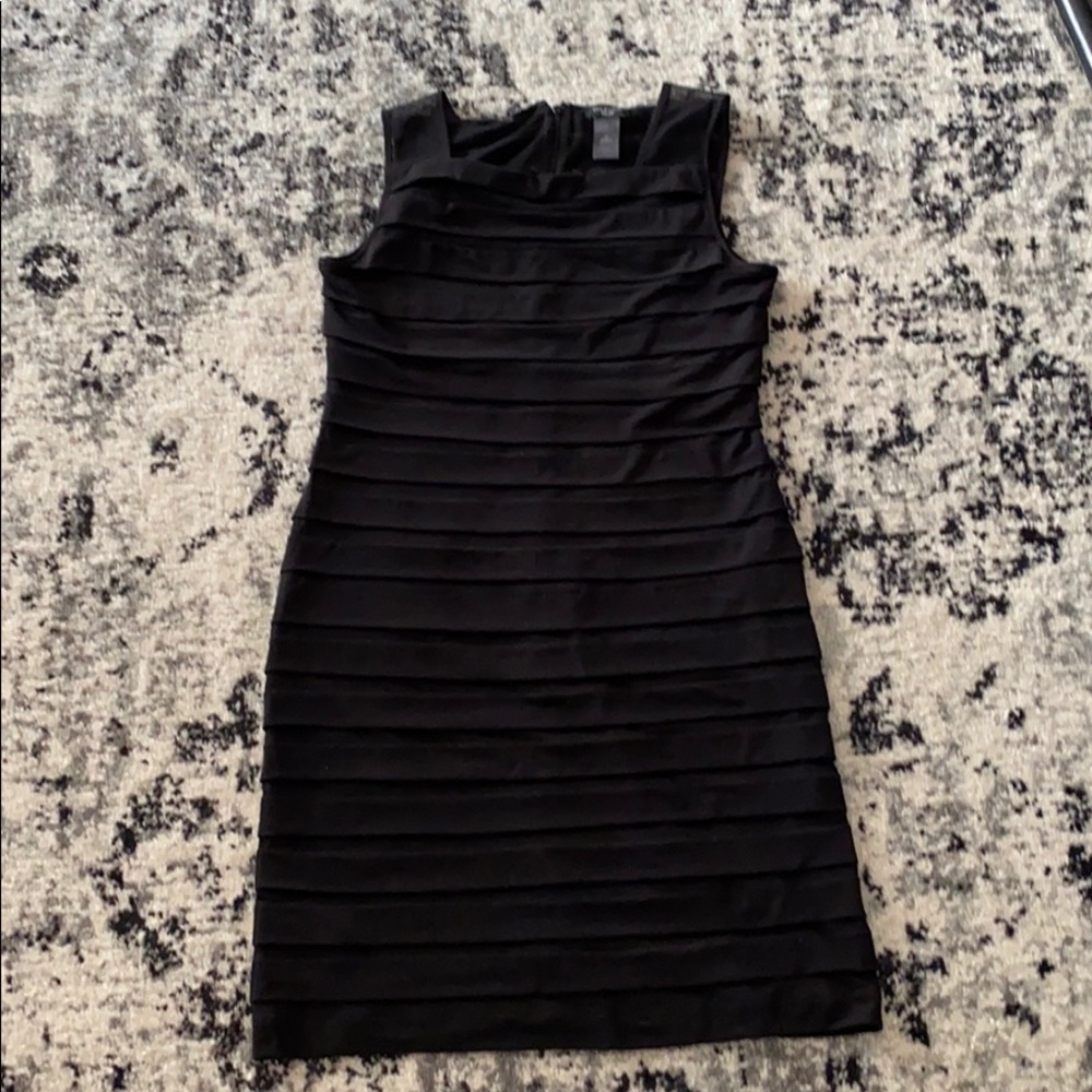Ann Taylor Black Mesh Detail Dress, Size 4P